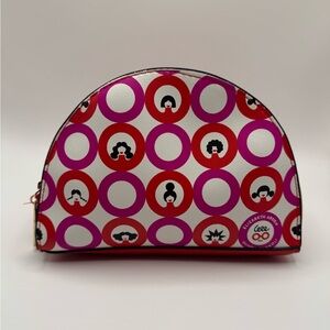 Elizabeth Arden Pink & Red Circle Pattern Cosmetic Pouch